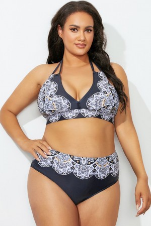 Black Halter Bikini Set