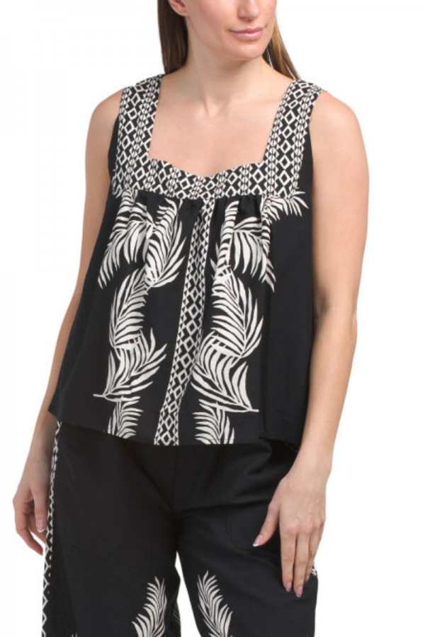 Black Vintage Printed Swimsuit Set