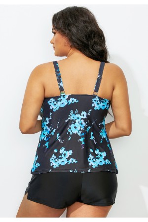 Flared Scoop Neck Tankini Set