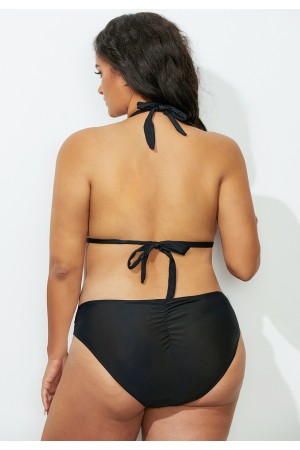 Black Triangle Triple String Bikini Set